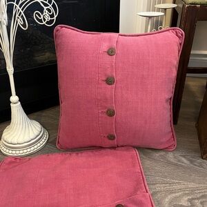 4/$25 two Red Fabric Throw Pillow Covers by ADV Accents de Ville